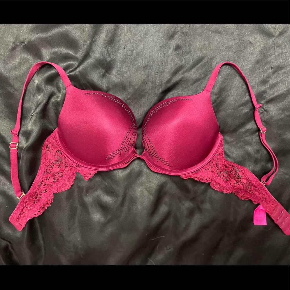 Wine coloured beyond sexy Lasenza Bra Rhinestone